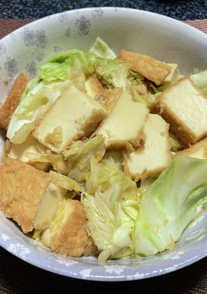 厚揚げとキャベツのガーリック醤油ダレ煮-レシピのメイン写真