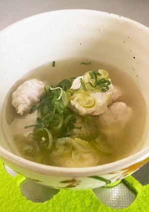 ゴロゴロ鶏団子とねぎいっぱいスープ♫-レシピのメイン写真