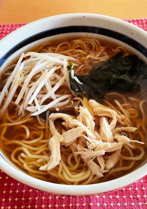 手作りスープの醤油ラーメン。ササミで!-レシピのメイン写真
