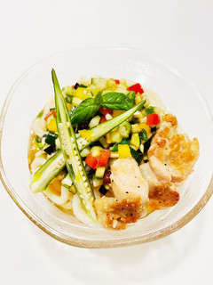 たっぷり夏野菜の洋風うどん-レシピのメイン写真