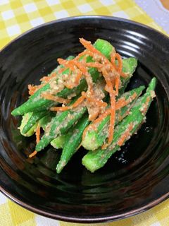 新鮮オクラのごま和え♪-レシピのメイン写真