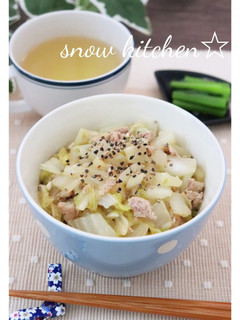 簡単!節約♪白菜とひき肉の丼-レシピのメイン写真