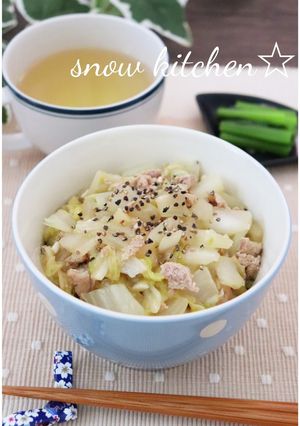 簡単!節約♪白菜とひき肉の丼-レシピのメイン写真