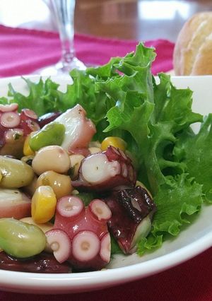 タコとお豆のバジルサラダ-レシピのメイン写真