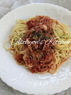 簡単!カニタコホタテのトマトソースパスタ-レシピのメイン写真