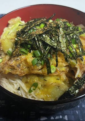 玉とじ天ぷらそうめん-レシピのメイン写真
