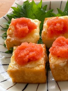 *厚揚げぽってりマヨ焼き明太のっけ*-レシピのメイン写真