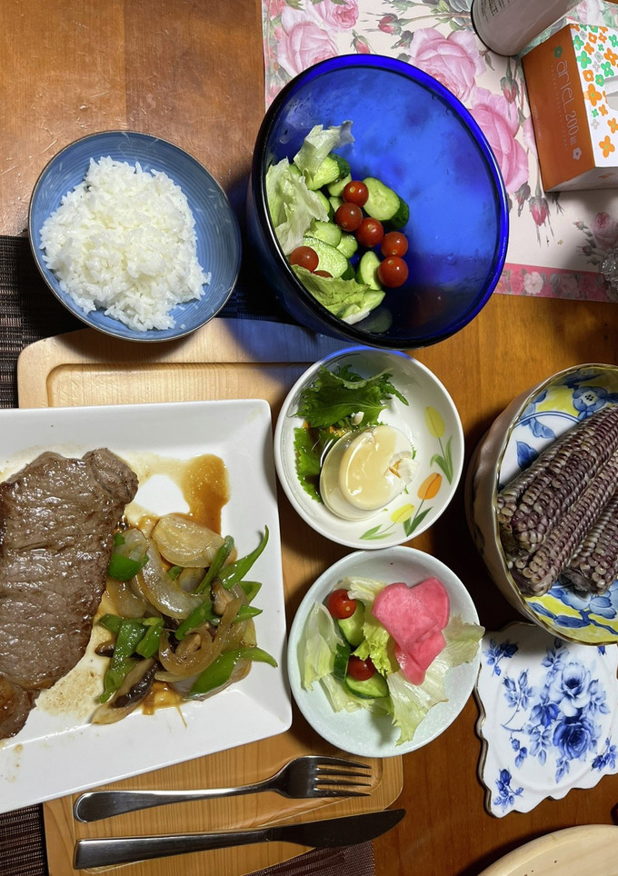 もちとうもろこしとオージービーフステーキ-レシピのメイン写真