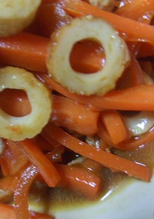 人参きんぴら（豚肉＆ちくわ入り）-レシピのメイン写真