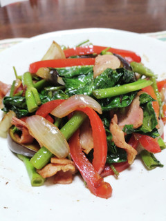 空芯菜とパプリカ他野菜のカラフル炒め-レシピのメイン写真