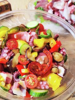 カラフル夏野菜とタコのマリネ-レシピのメイン写真