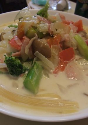 ★牛乳で★イロトリドリのクリームパスタ-レシピのメイン写真