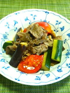 牛肉と夏野菜の黒酢さっぱり炒め・暑い日に-レシピのメイン写真