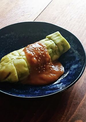 丸ごとなすのレンジ蒸し☆酢味噌がけ-レシピのメイン写真