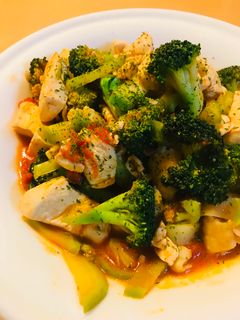 鶏肉のトマト缶炒め●ブロッコリー茎も活用-レシピのメイン写真