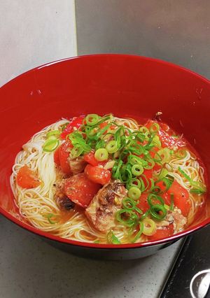トマトとサバ缶のそうめん-レシピのメイン写真