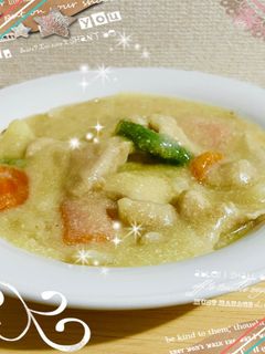鶏むね肉de豆乳と味噌のクリームシチュー-レシピのメイン写真