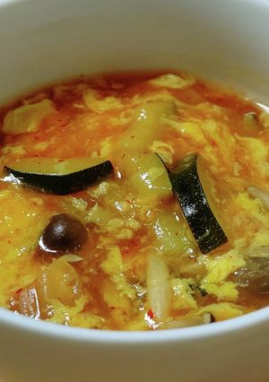 ズッキーニの黒酢キムチスープ-レシピのメイン写真