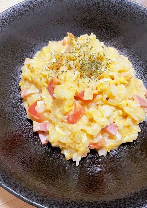 簡単!トマトと半熟卵のふわとろリゾット-レシピのメイン写真
