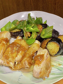 鶏もも肉と茄子&ピーマンの梅肉焼き-レシピのメイン写真