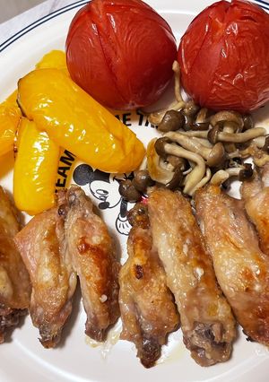 鶏手羽中と野菜のオーブン焼き-レシピのメイン写真