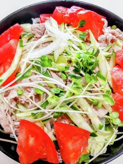 野菜盛りだくさんで冷しゃぶサラダ♪-レシピのメイン写真