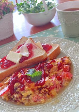 簡単♡完熟トマトのモーニングオムレツ♡-レシピのメイン写真