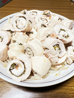 鶏胸肉の梅しそ巻-レシピのメイン写真