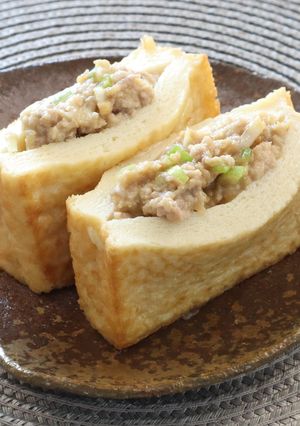 介護食　リメイク　厚揚げのはさみ焼き-レシピのメイン写真