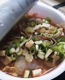 ネギと野菜の醤油ごま油和えラーメン