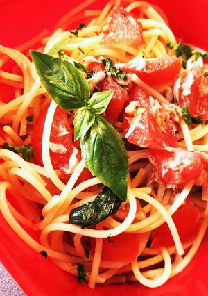 トマトとバジルの冷製パスタ。お弁当にも！-レシピのメイン写真