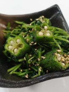 豆苗とオクラの味噌和え-レシピのメイン写真