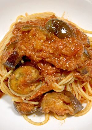 茄子とツナとトマトのパスタ-レシピのメイン写真