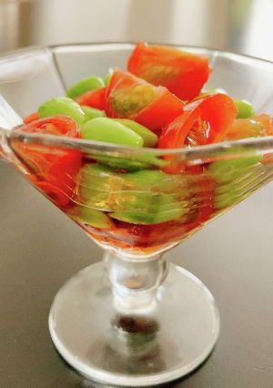 3分で完成♪枝豆とトマトのごま油ポン酢-レシピのメイン写真