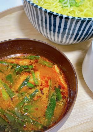 ニラたっぷり豚バラのピリ辛つけ麺-レシピのメイン写真