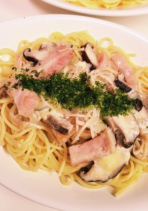 ◇ブロックベーコンときのこのパスタ◇-レシピのメイン写真