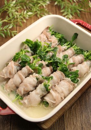 レンジで簡単!豚しゃぶ豆苗-レシピのメイン写真