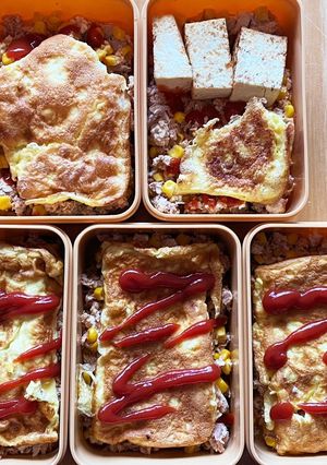オムライスの冷凍弁当-レシピのメイン写真