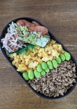 JK☆豚ひき肉そぼろと卵の2色弁当♪-レシピのメイン写真
