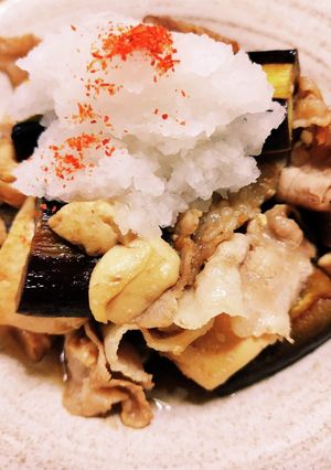 なすと豆腐に豚バラあえ-レシピのメイン写真