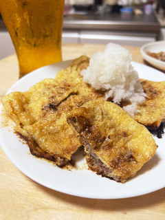 意外と簡単!油揚げのネギ味噌挽肉焼き-レシピのメイン写真