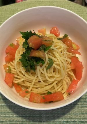 シソとトマトの冷製パスタ-レシピのメイン写真