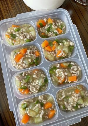 離乳食後期　豚ひき肉と野菜のあんかけ　-レシピのメイン写真