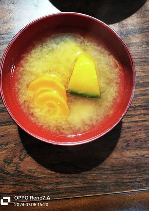 人参とかぼちゃのお味噌汁-レシピのメイン写真