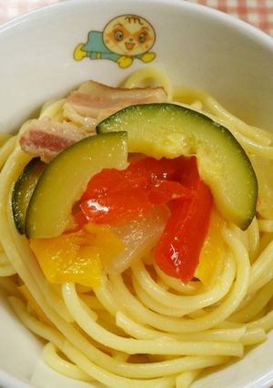 パプリカとズッキーニのスパゲティ-レシピのメイン写真