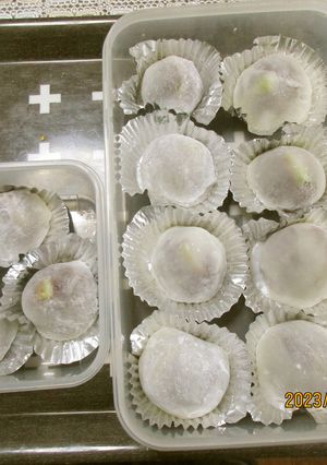 レンジで作るキュウイ大福、美味しいと好評-レシピのメイン写真