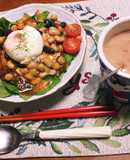 サラダほうれん草のとサラダ豆の即席カレー