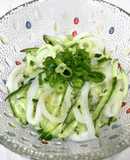 いかそうめんとキュウリの"姜葱醤"和え