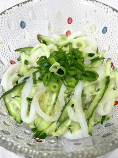 いかそうめんとキュウリの"姜葱醤"和え-レシピのメイン写真