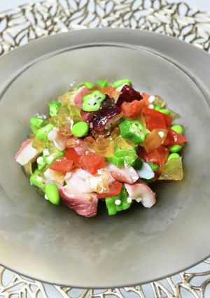 タコと夏野菜のコンソメジュレサラダ-レシピのメイン写真